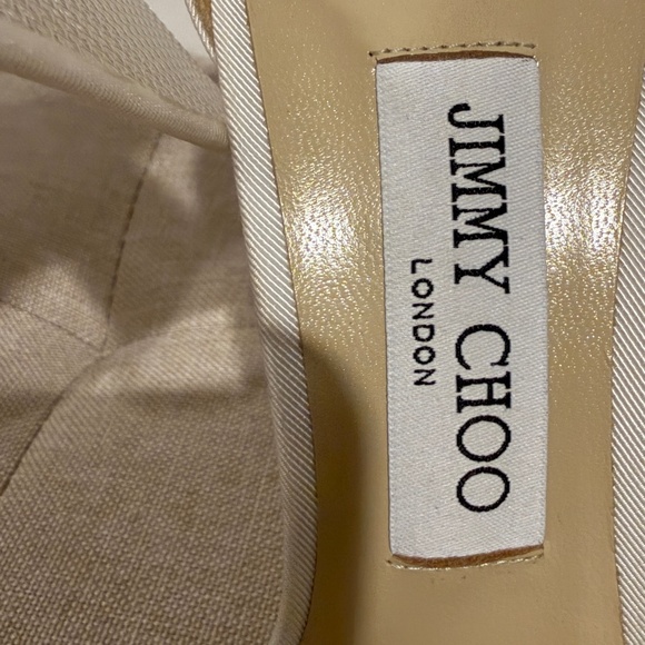 Authentic Jimmy Choo Aveline 100 Sandal Heel Bow Bridal Ivory EU 39/US 8.5 - Picture 8 of 9